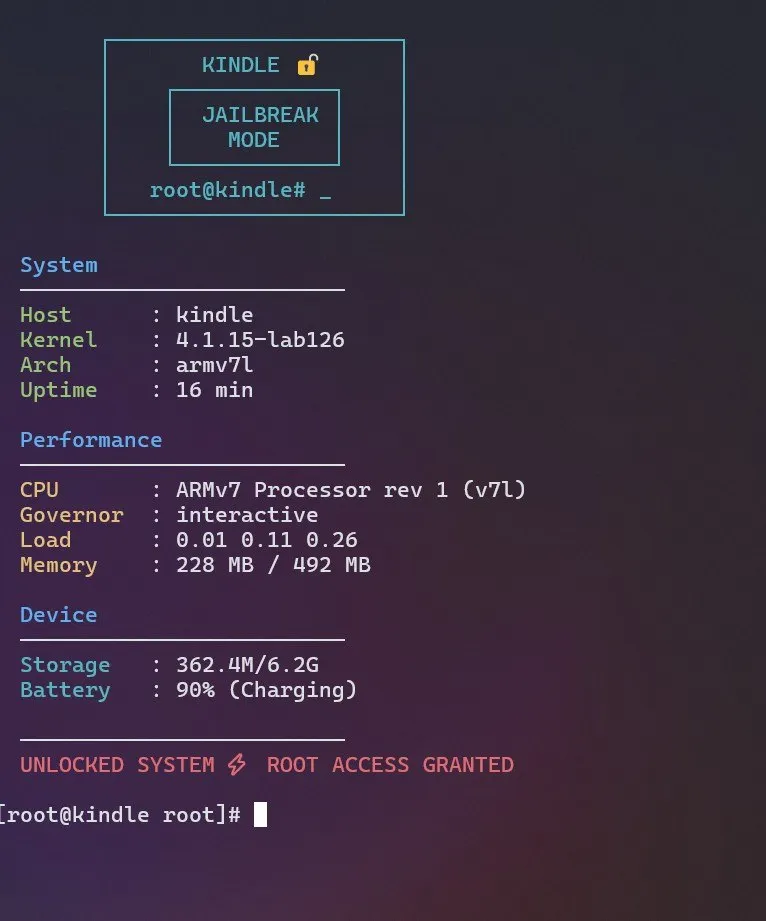 kftech in an ssh session