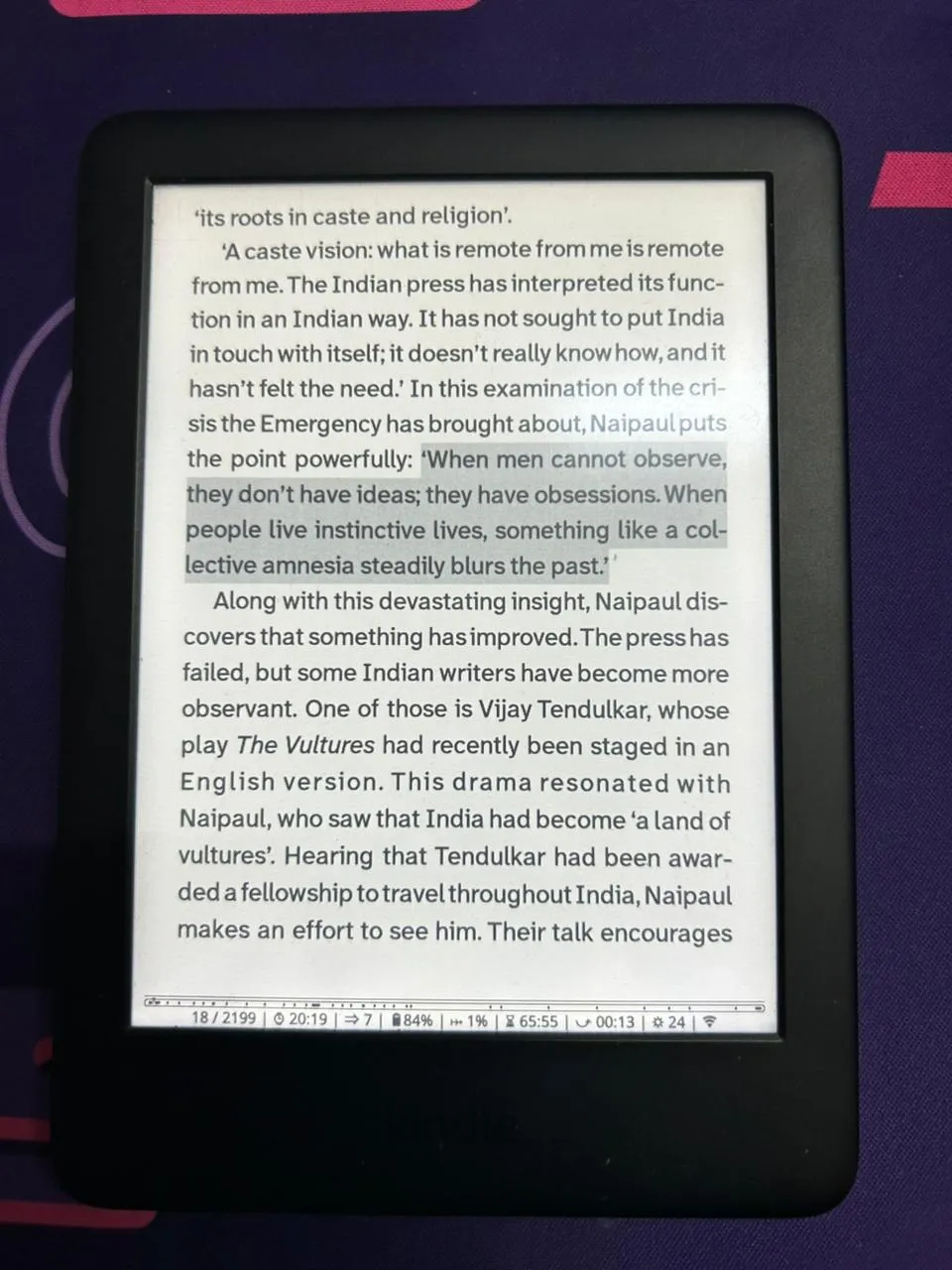 KOReader reading view